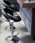 Adjustable Height Leather Barstool