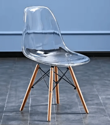 acrylic wooden leg dining chair, clear acrylic dining chair, modern acrylic chair, dining chair with wooden legs, transparent dining chair, acrylic seat wood leg chair, minimalist acrylic dining chair, wooden base acrylic chair, clear dining room chair, plastic acrylic dining chair, designer acrylic chair, Scandinavian acrylic chair, sturdy acrylic wood leg chair, stylish acrylic dining chair, ghost chair with wood legs, lucite dining chair, contemporary acrylic chair, clear chair for dining table, wooden leg clear chair, modern clear acrylic seating, durable acrylic wood chair, elegant acrylic dining chair, see-through dining chair, acrylic kitchen chair with wood legs
