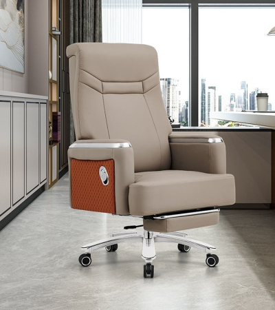 Experience premium comfort and executive-class ergonomics with the Executive Office Seat with Footrest. Designed for long hours of work or gaming, it features a reclining back, extendable footrest, and plush cushioning—perfect for modern professionals seeking style, support, and relaxation in one chair.