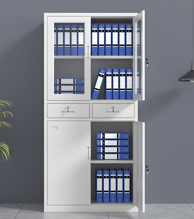 half glass door cabinet, office cabinet with glass doors, steel cabinet with half glass door, half glass file cabinet, storage cabinet with glass and metal, half glass cupboard, half view door office cabinet, metal cabinet with glass panel, half glass bookshelf cabinet, two-door cabinet with glass top, half glass display cabinet, half glass steel office cupboard, half-glass lockable storage cabinet, executive glass door cabinet, half-glass showcase cabinet, glass and metal storage unit, hybrid glass office cabinet, cabinet with transparent upper doors, half glass document cabinet, upper glass lower steel cabinet, mixed material office cabinet, half glass top cabinet with shelves
