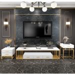 Modern Marble TV Console – Luxury Meets Functionality Enhance your living room with the Modern Marble TV Console, designed to combine elegance, durability, and modern functionality. Its marble finish adds a luxurious statement to any interior. Moreover, the sleek design creates a stylish focal point while keeping your entertainment area organized and clutter-free. Premium Marble Finish and Strong Build This TV console features a high-quality marble or marble-effect tabletop paired with a sturdy metal or engineered wood base. As a result, it offers excellent durability and long-term performance. Additionally, the scratch-resistant and heat-resistant surface ensures the console maintains its refined appearance even with daily use. Spacious and Practical Storage The Modern Marble TV Console provides ample storage for your entertainment essentials. It includes spacious cabinets, drawers, or open shelves for media devices, remote controls, books, and décor items. Furthermore, the wide tabletop comfortably supports flat-screen TVs while leaving room for decorative accents. Stylish and Contemporary Design With its clean lines and elegant marble finish, this TV console complements modern, contemporary, and luxury interiors. Moreover, the neutral tones blend seamlessly with different color schemes and furniture styles. This makes it suitable for living rooms, lounges, apartments, or executive spaces. Cable Management and Convenience Designed with practicality in mind, the console includes built-in cable management openings. These allow you to organize wires neatly and maintain a clean, polished look. In addition, the elevated base makes cleaning underneath easy, improving overall convenience. Easy Assembly and Low Maintenance Assembly is quick and straightforward, with clear instructions and fittings included. In addition, maintenance is effortless. Simply wipe the marble surface with a soft, damp cloth to remove dust or spills. This low-maintenance design saves time while preserving elegance. Why Choose Our Modern Marble TV Console? Luxurious marble finish for a premium look Durable construction for long-term use Spacious storage for media and accessories Built-in cable management for a tidy setup Modern, elegant design for stylish interiors Finally, the Modern Marble TV Console combines luxury, practicality, and durability, making it the perfect entertainment unit for modern homes that value both style and function.
